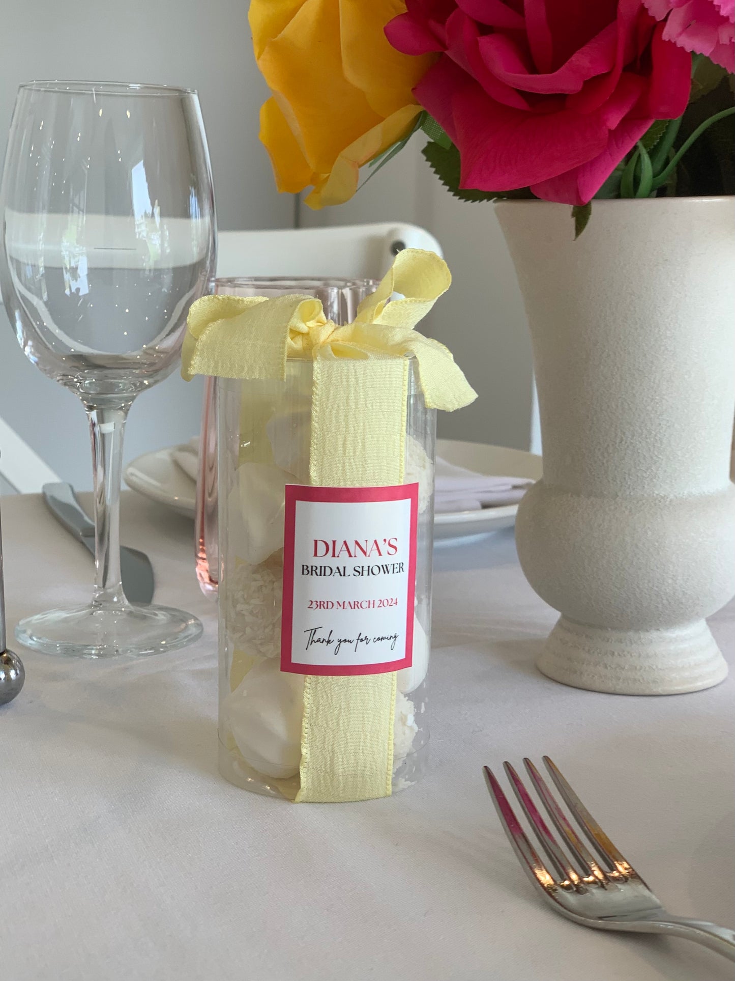 Meringue & Raffaello Cylinder Bomboniere Favours