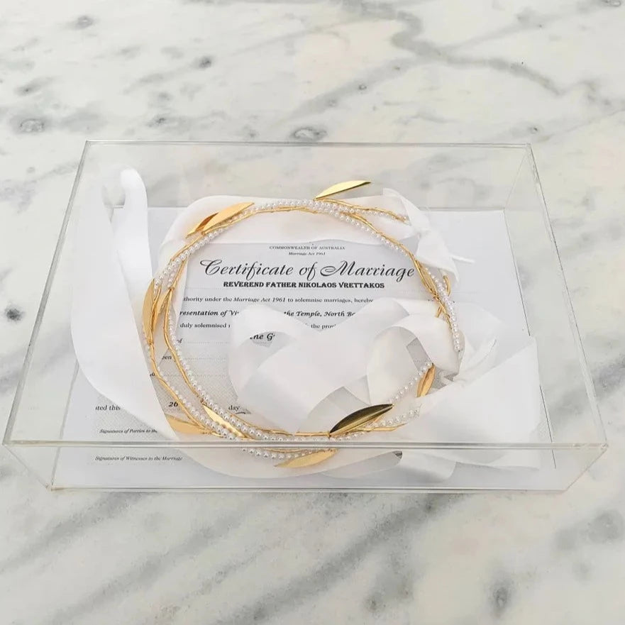 Rectangle Acrylic Keepsake Display Box for Stefana (Stefanothiki)