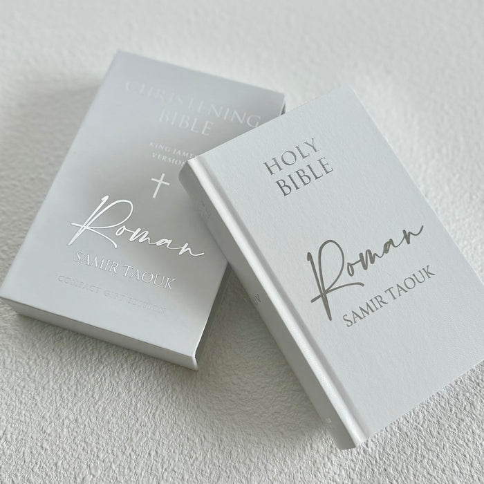 Personalised KJV White Bible - Christening Bible