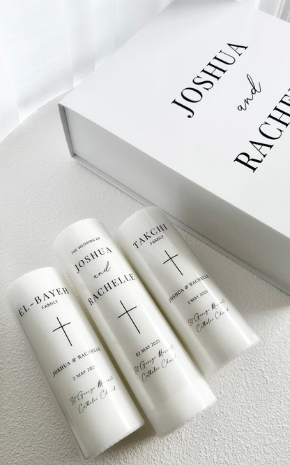 Wedding Unity Candles with Personalised Gift Box
