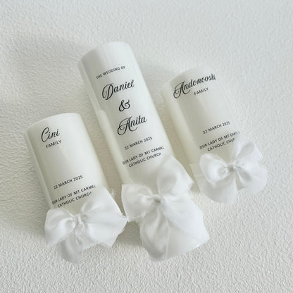 Wedding Unity Candles with Personalised Gift Box