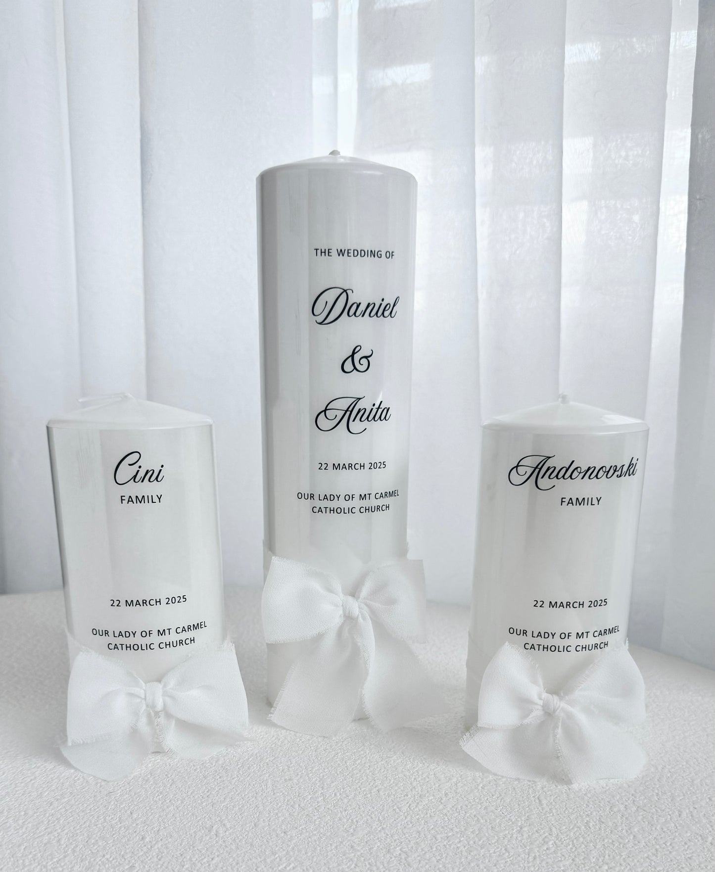 Wedding Unity Candles with Personalised Gift Box