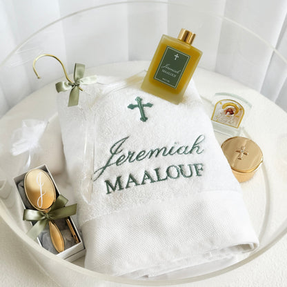 Deluxe Gold Orthodox Christening Box Set - CONTENTS