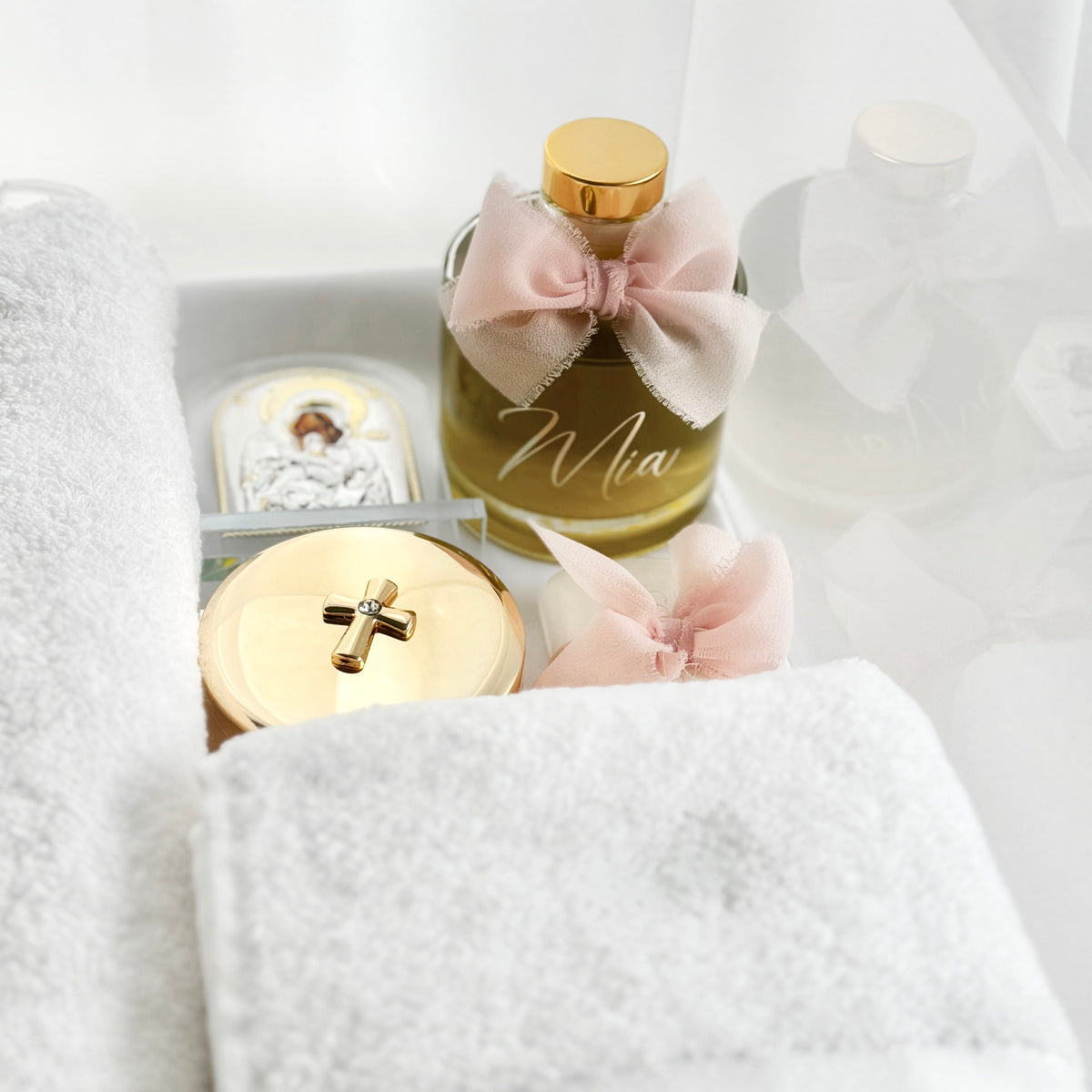 Deluxe Gold Orthodox Christening Box Set - CONTENTS
