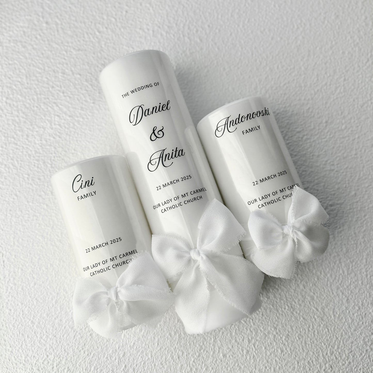 Wedding Unity Candles with Personalised Gift Box