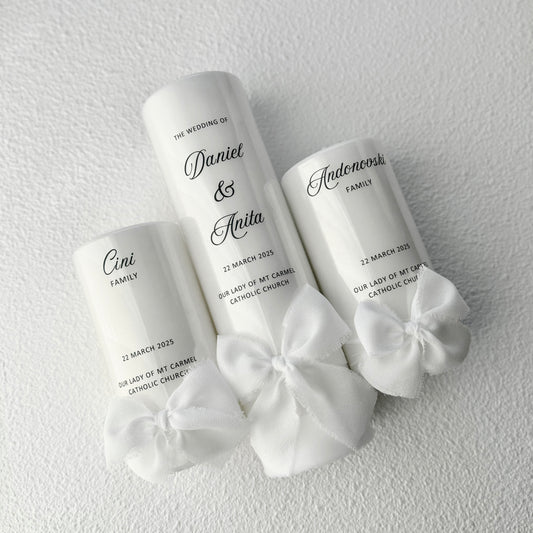 Wedding Unity Candles with Personalised Gift Box