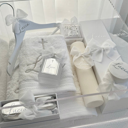 Deluxe Catholic Christening Box Package - Acrylic Box Included