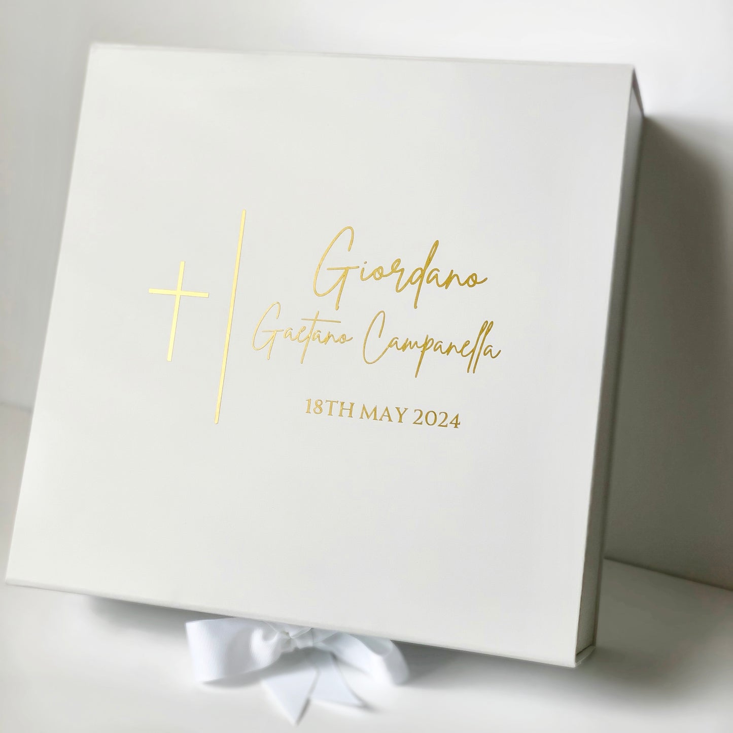 White Personalised Christening Box | Gift Box