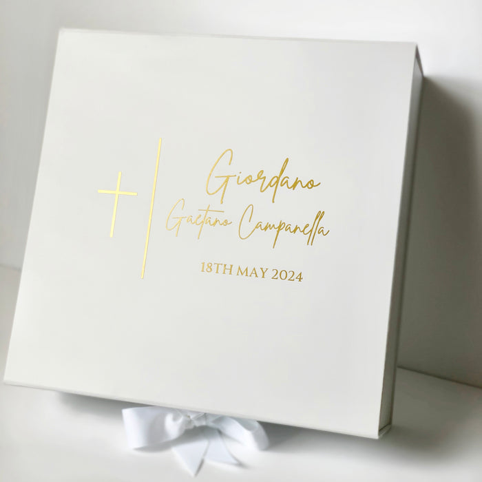 White Personalised Christening Gift Box