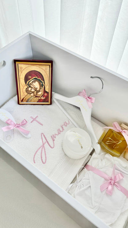 Orthodox Christening Box Package - Wooden Box Included