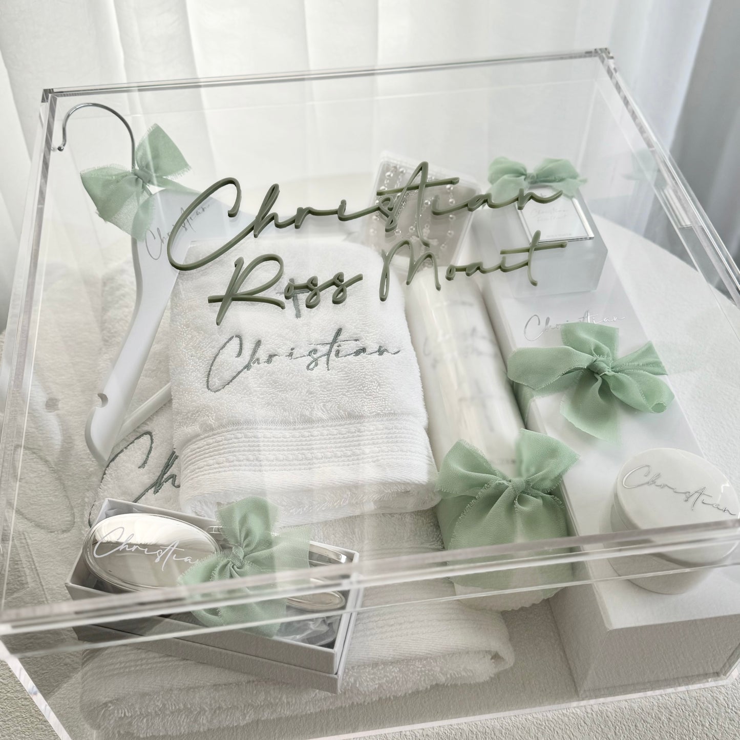 Deluxe Catholic Christening Box Package - Acrylic Box Included