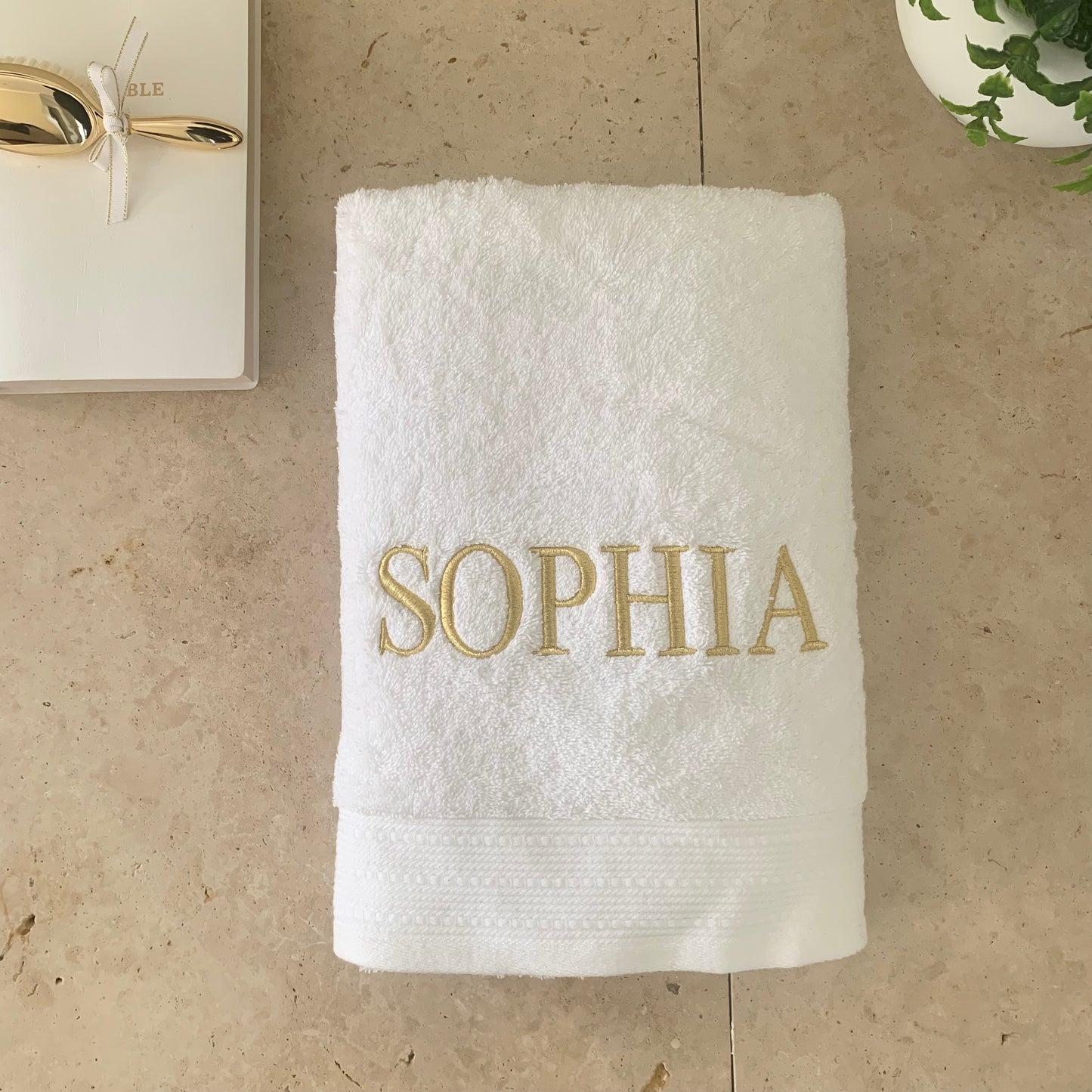 Embroidered Christening Towels - Bath & Hand Towel Set