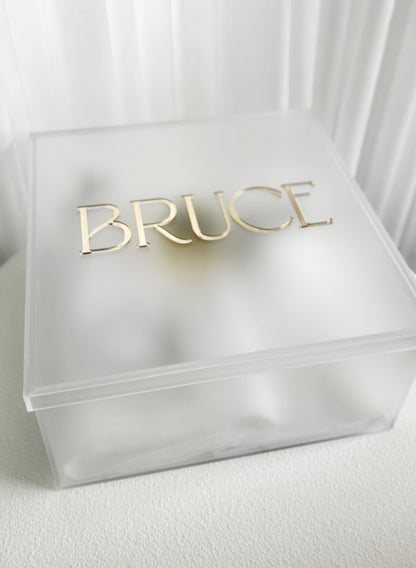 Frosted Square Acrylic Christening Box