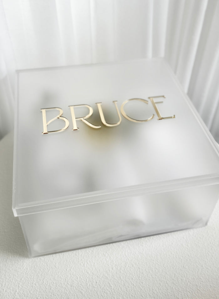 Frosted Square Acrylic Christening Box