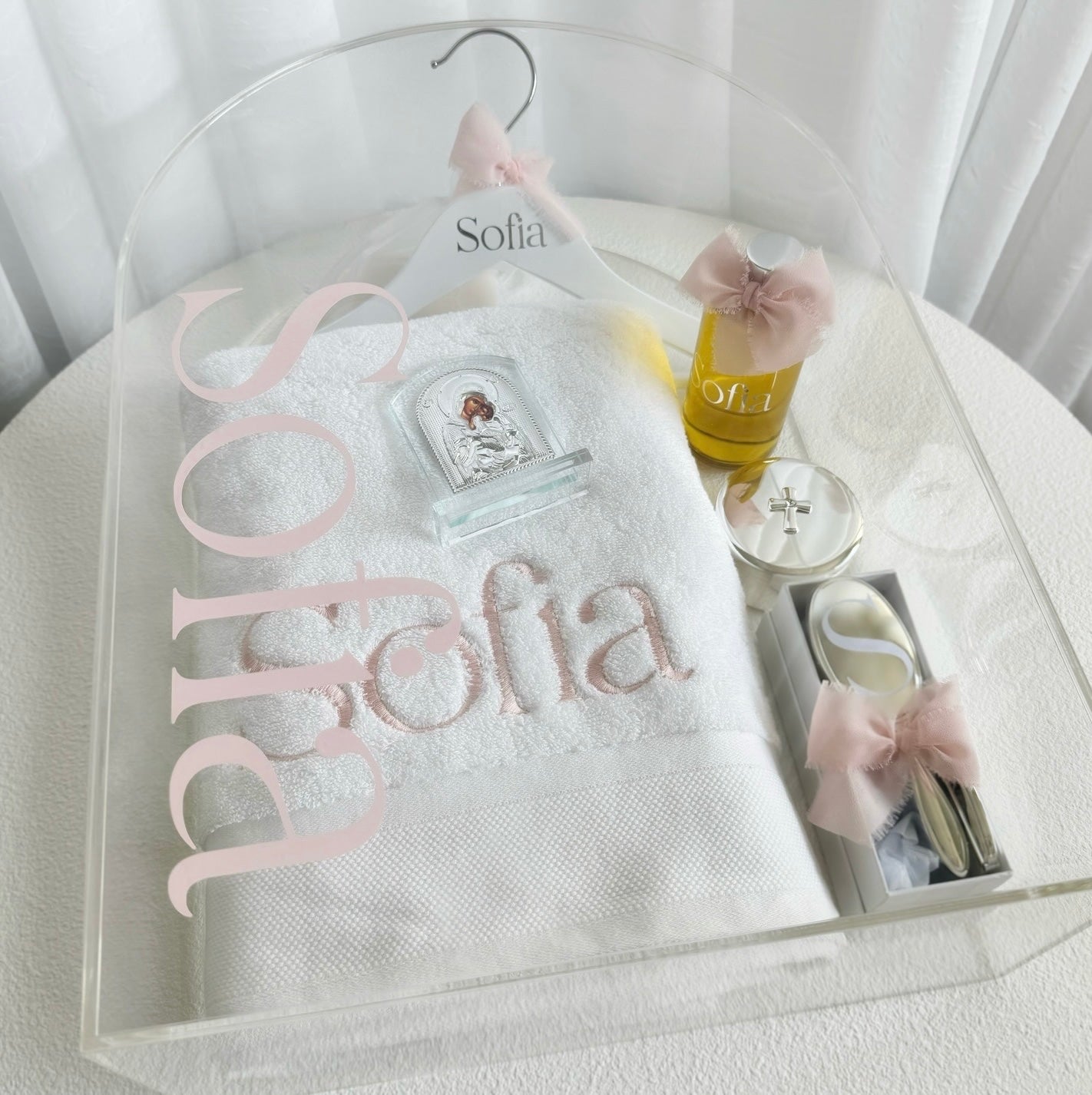 Arch Acrylic Box with Deluxe Orthodox Christening Package