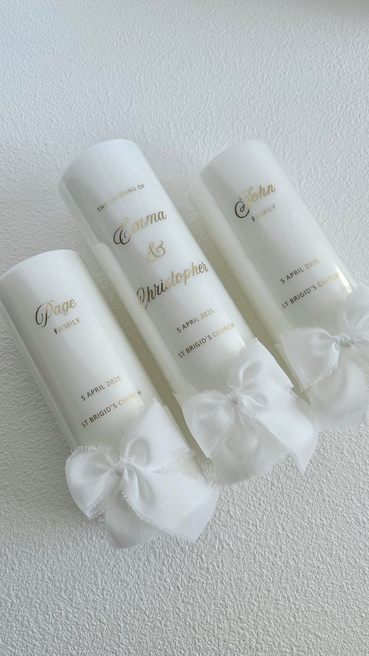 Wedding Unity Candles with Personalised Gift Box