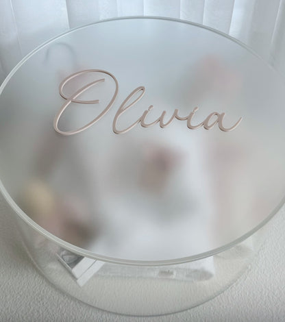 Round Catholic Christening Box Package - Acrylic Box Included