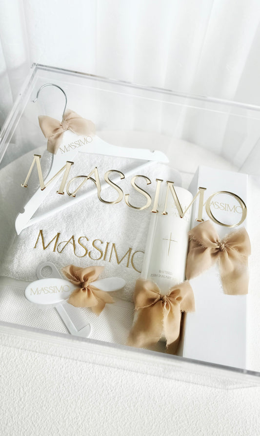 Clear Square Acrylic Christening Box