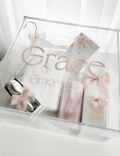 Clear Square Acrylic Christening Box