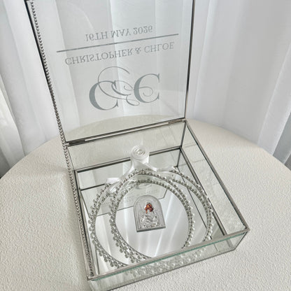 Glass Keepsake Box - Silver Trim (Stefanothiki)