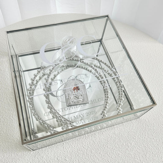 Glass Keepsake Box - Silver Trim (Stefanothiki)