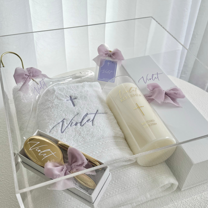 Premium Catholic Christening Box Package - Acrylic Box Included