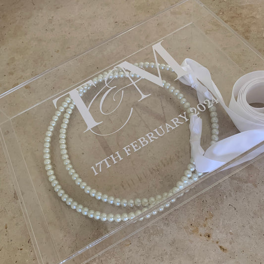 Rectangle Acrylic Keepsake Display Box for Stefana (Stefanothiki)