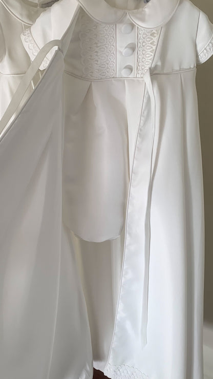 Mikado Christening Romper & Cape Set