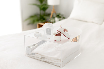 Clear Arch Acrylic Christening Box - Clear or Frosted Lid