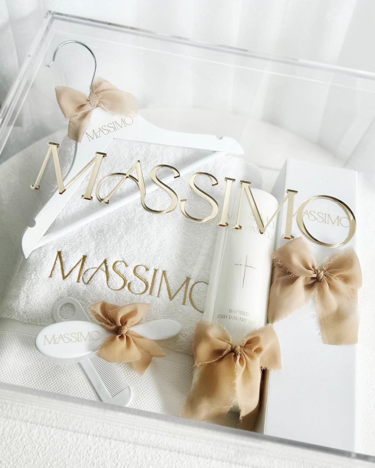 Clear Square Acrylic Christening Box