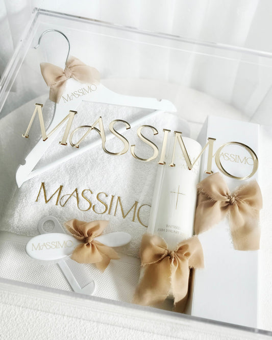 Clear Square Acrylic Christening Box