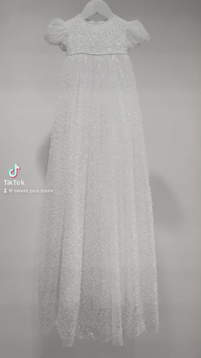 'AVA' Pearl Christening Gown